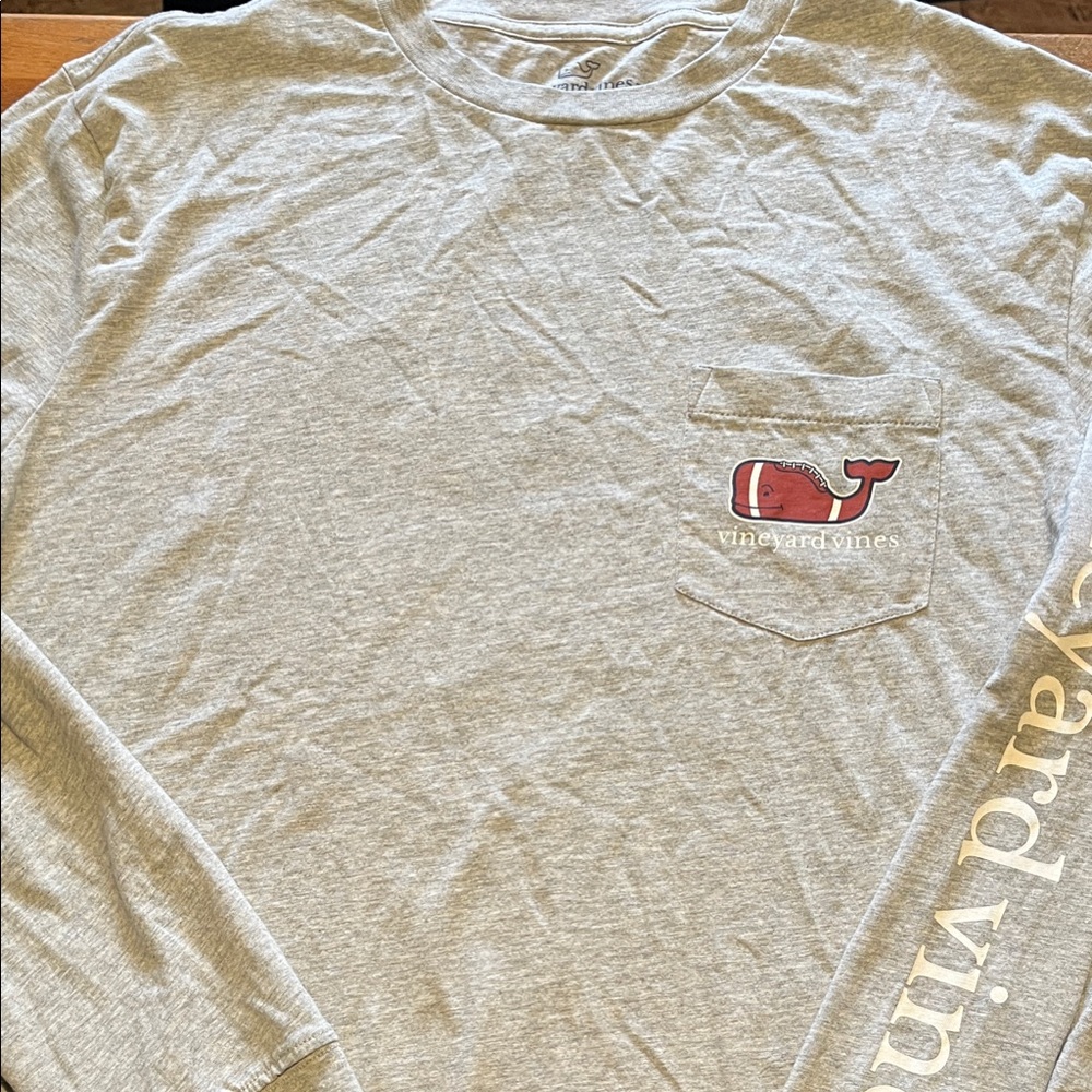 Vineyard Vines Heather Gray Long Sleeve Tee Shirt Size Large